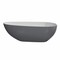 Aqua Eden 71.63 L, 32.88 W, Glossy White/Matte Gray, Solid Surface White Stone VRTOV713422WG - alternate 6